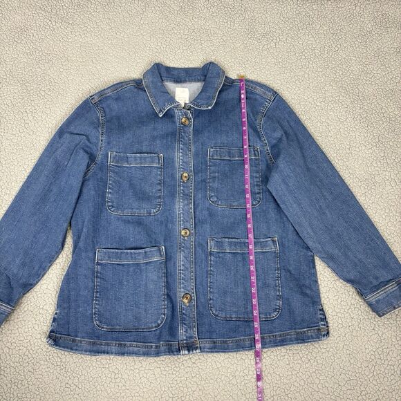 LC Lauren Conrad Blue Striped Jean Jacket - Picture 12 of 15